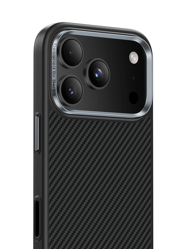 Benks iPhone 17 Pro Armor Pro Kevlar dėklas, juoda, 3 nuotrauka